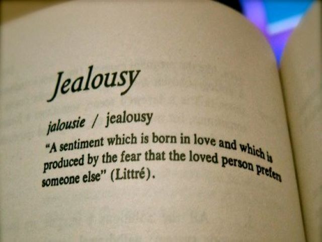 Jelousy.A sentimenti which is born in love and which is produced by the fear that the loved person prefers someone else.(Gelosia. Sentimento che nasce dall'amore e che è prodotto dalla paura che la persona amata preferisca qualcun altro.