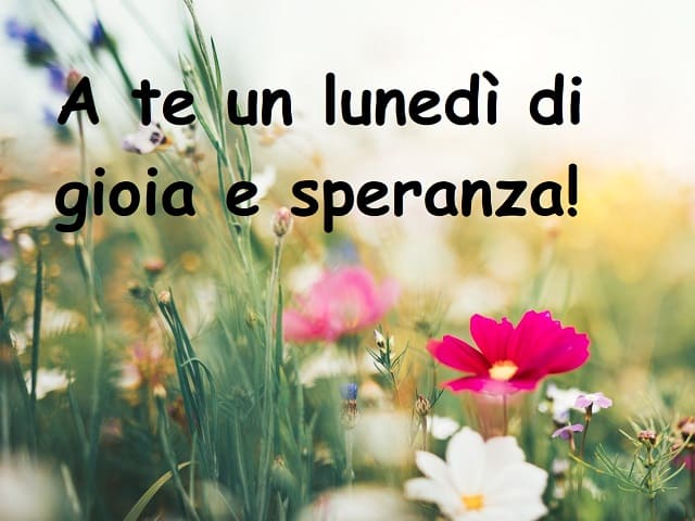 A te un lunedì di gioia e speranza!