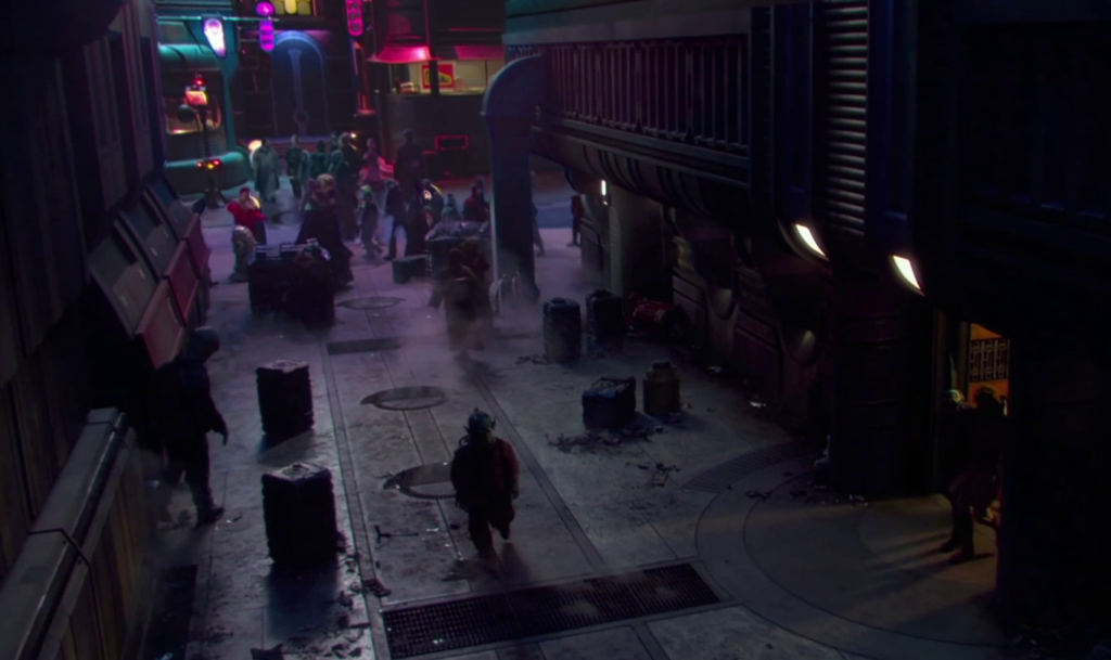 Strade di Coruscant in Episodio II.