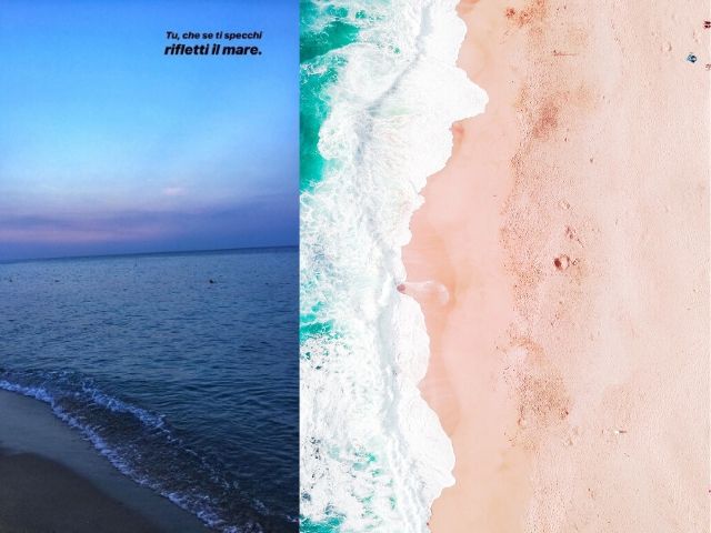 Tu che ti specchi rifletti il mare.