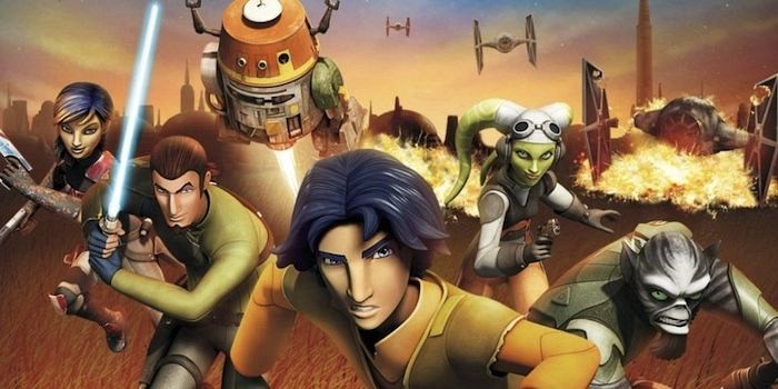 I personaggi di Rebels. Da sinistra a destra: Sabine, Kanan, Chopper, Ezra, Hera e Zebfonte: Screen Rant