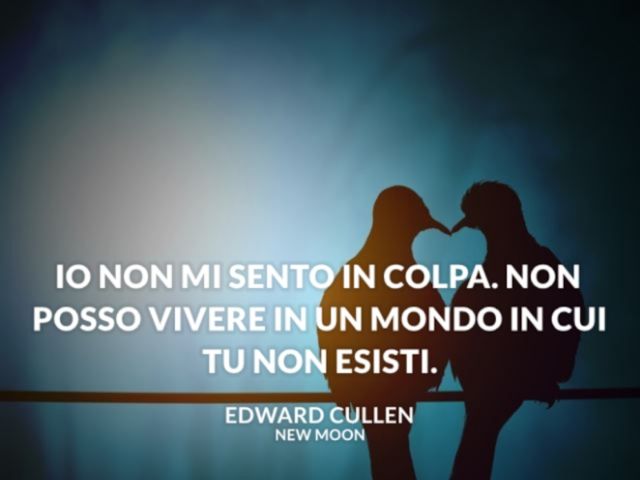 Io non mi sento in colpa. Non posso vivere in un mondo in cui tu non esisti.(New Moon)