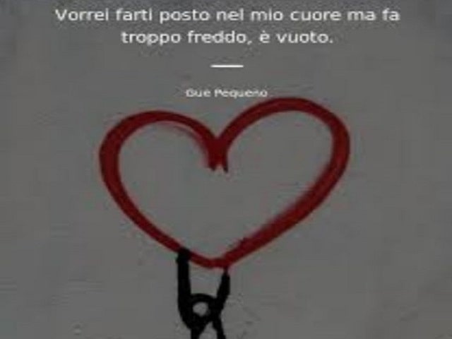 Vorrei farti posto nel mio cuore ma è troppo freddo, è vuoto.(Gué Pequeno)