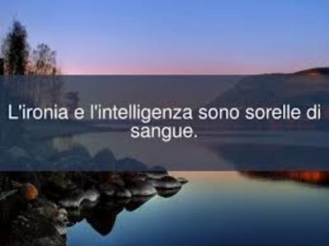 L'ironia e l'intelligenza sono sorelle di sangue.