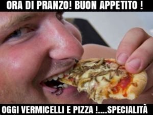Ora di pranzo! Buon appetito!Oggi vermicelli e pizza! Specialità!