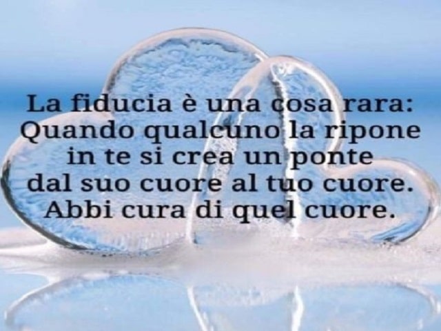 La fiducia è una cosa rara: quando qualcuno la ripone in te, si crea un ponte dal suo cuore al tuo cuore. Abbi cura di quel cuore.