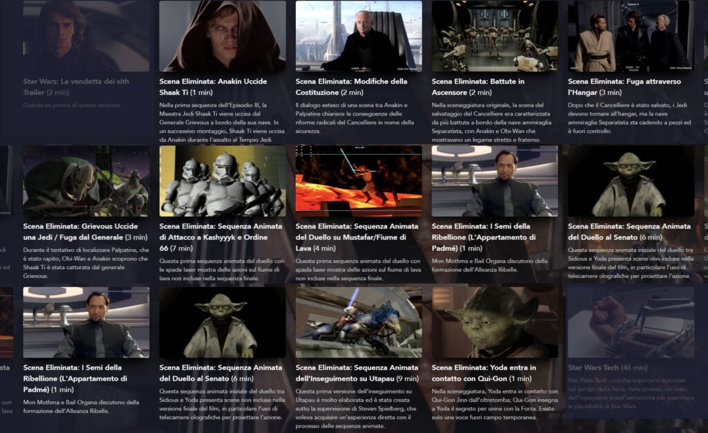 Le scene eliminate de la Vendetta dei SIth