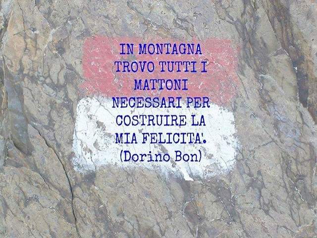 In montagna trovo tutti i mattoni necessari per costruire la mia felicità.(Dorino Bon)