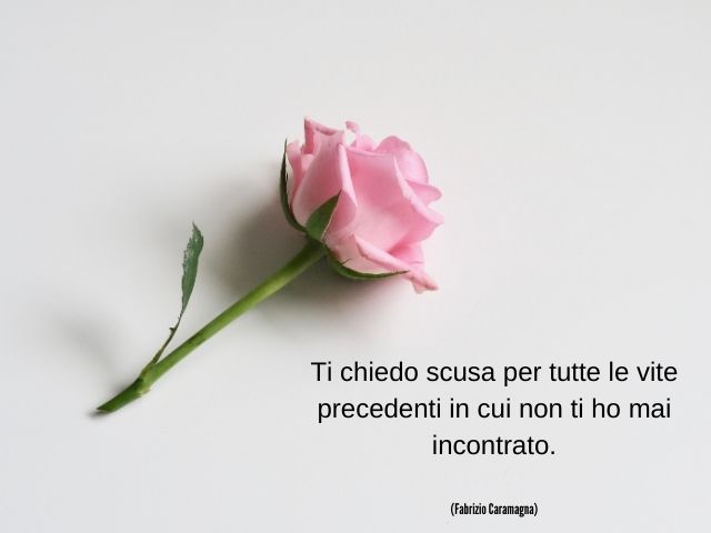 Ti chiedo scusa per tutte le vite precedenti in cui non ti ho mai incontrato.(Fabrizio Caramagna)