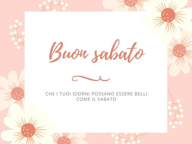 Buon sabato. Che i tuoi sogni possano essere belli come il sabato.