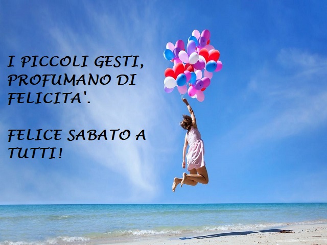 I piccoli gesti, profumano di felicità. Felice sabato a tutti!