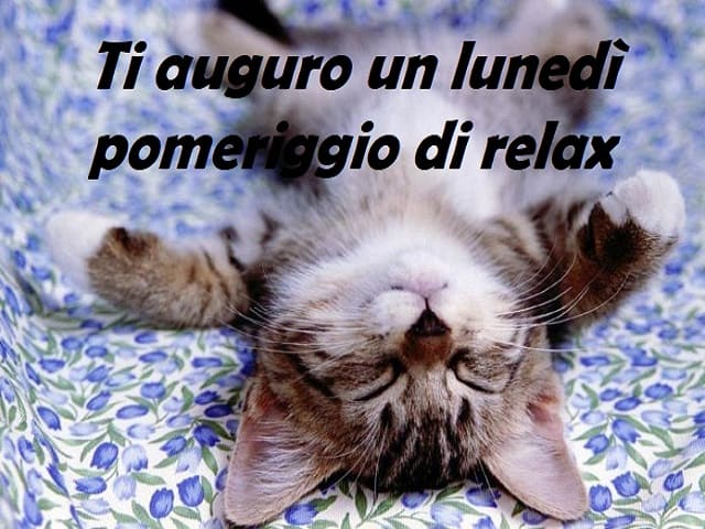 Ti auguro un lunedì pomeriggio di relax.