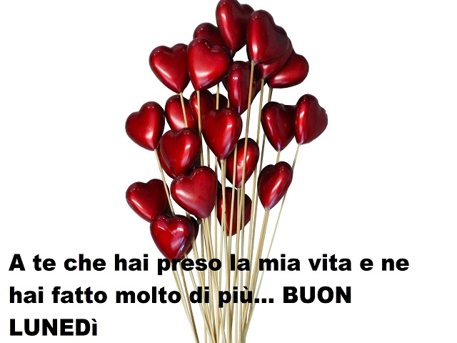 A te che hai preso la mia vita e ne hai fatto molto di più... Buon lunedì.