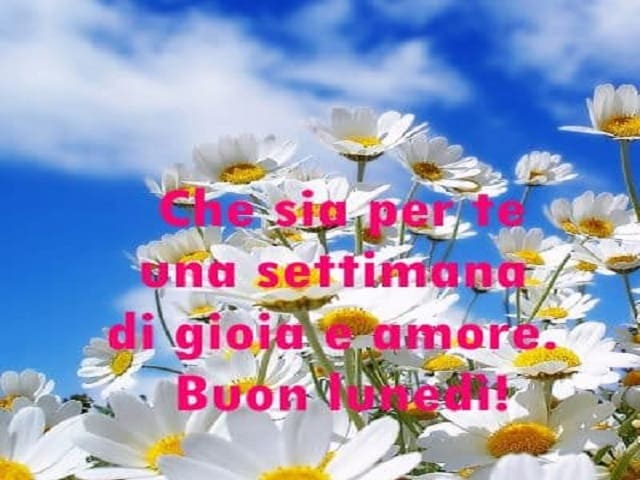 Che sia per te una settimana di gioia e amore. Buon lunedì!