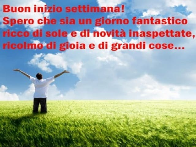 Buon inizio settimana! Spero che sia un giorno fantastico ricco di sole e di novità inaspettate, ricolmo di gioia e di grandi cose...