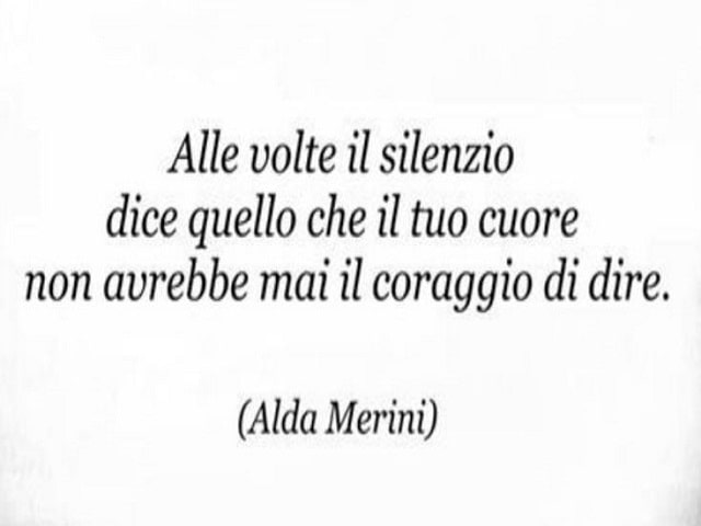 Alle volte il silenzio dice quello che il cuore non avrebbe mai il coraggio di dire.(Alda Merini)