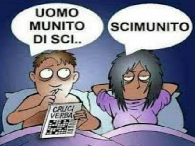 Uomo munito di sci: scimunito!