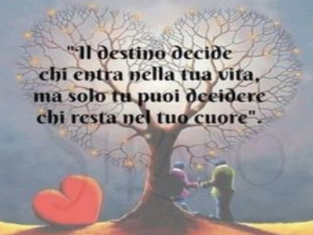 Il destino decide chi entra nella tua vita, ma solo tu puoi decidere chi resta nel tuo cuore.