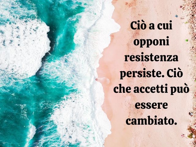 Ciò a cui opponi resistenza persiste. Ciò che accetti può essere cambiato.