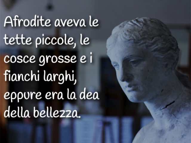 Afrodite aveva le tette piccole, le cosce grosse e i fianchi larghi, eppure era la dea della bellezza.