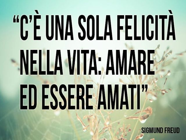 C'è una sola felicità nella vita: amare ed essere amati.(Sigmund Freud)