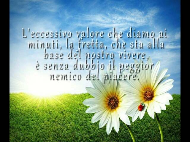 L'eccessivo valore che diamo ai minuti, la fretta, che sta alla base del nostro vivere, è senza dubbio il peggior nemico del piacere.