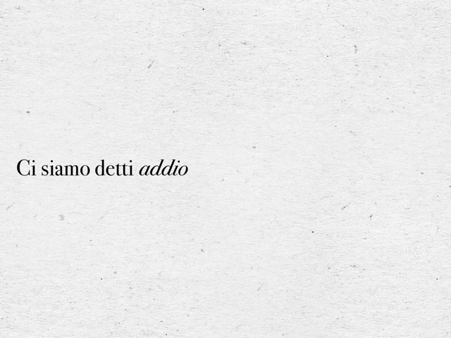Ci siamo detti addio.