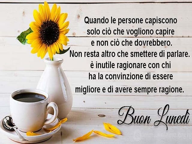 Quando le persone capiscono solo ciò che vogliono capire e non ciò che dovrebbero, non resta altro che smettere di parlare. È inutile ragionare con chi ha la convinzione di essere migliore e di avere sempre ragione. Buon Lunedì