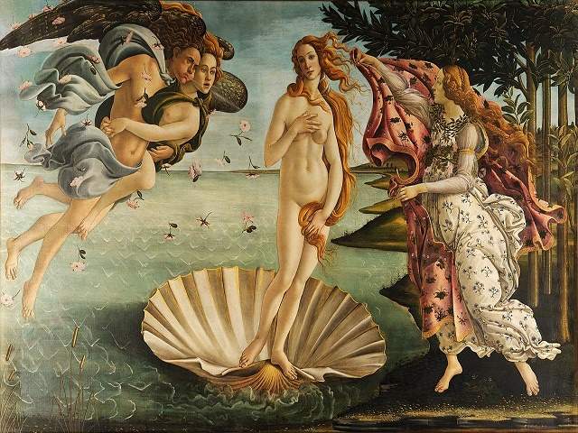 Sandro Botticelli, "La nascita di Venere", 1485-1486