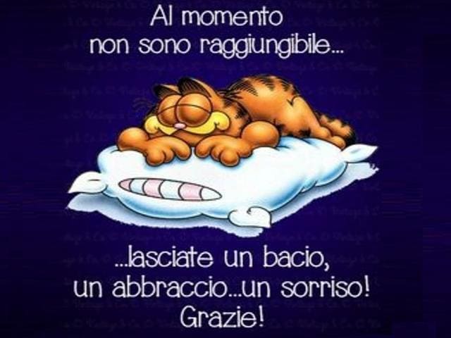 Al momento non sono raggiungibile... lasciate un bacio, un abbraccio... un sorriso! Grazie!