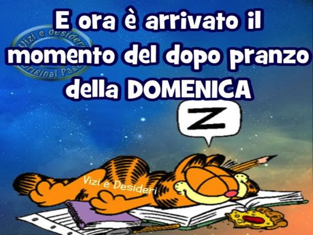 E ora è arrivato il momento del dopo pranzo della domenica!