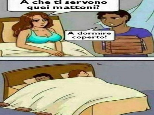 "A che ti servono quei mattoni?""A dormire coperto!"