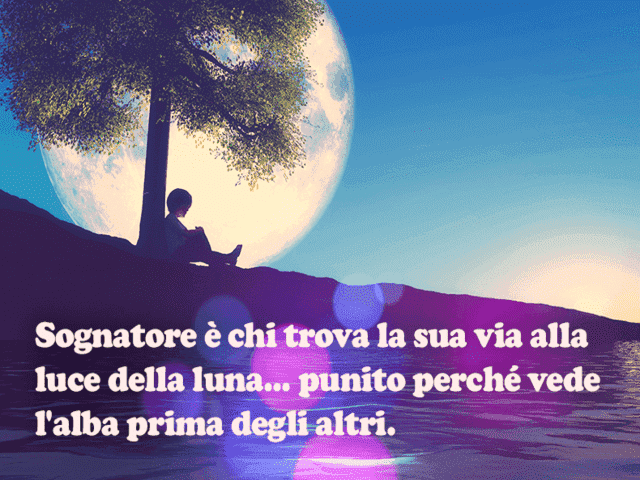 Sognatore è colui che trova la sua via alla luce della luna...punito perché vede l'alba prima degli altri.