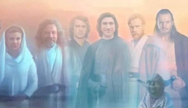 Un fan immagina il finale con tutti i fantasmi di forza.  Fonte: instagram/all_starwars