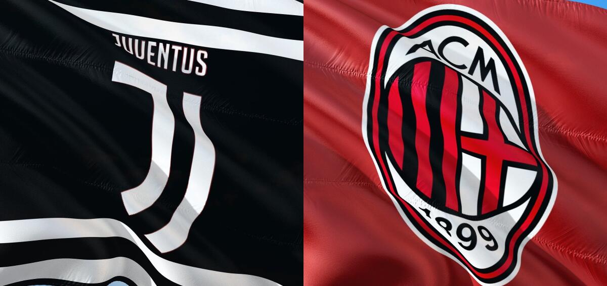 Coppa Italia, le probabili formazioni di Juve-Milan - Immagine in evidenza: stemmi Juventus e Milan - crediti foto: foto di jorono da Pixabay 