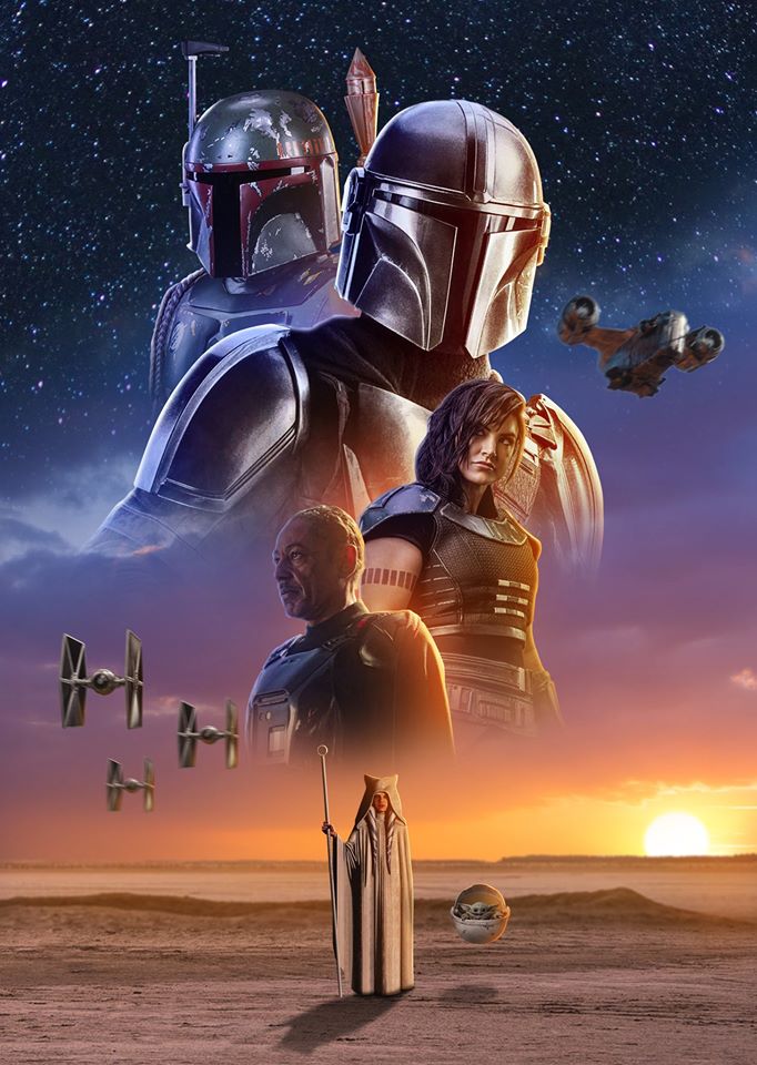 Un bellissimo fan poster per The Mandalorian 2 Artista: Apexform su Twitter