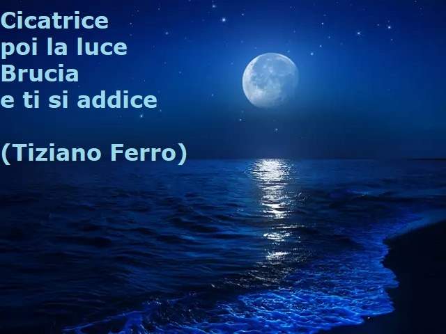 Cicatrice poi la luce brucia ti si addice.(Tiziano Ferro)