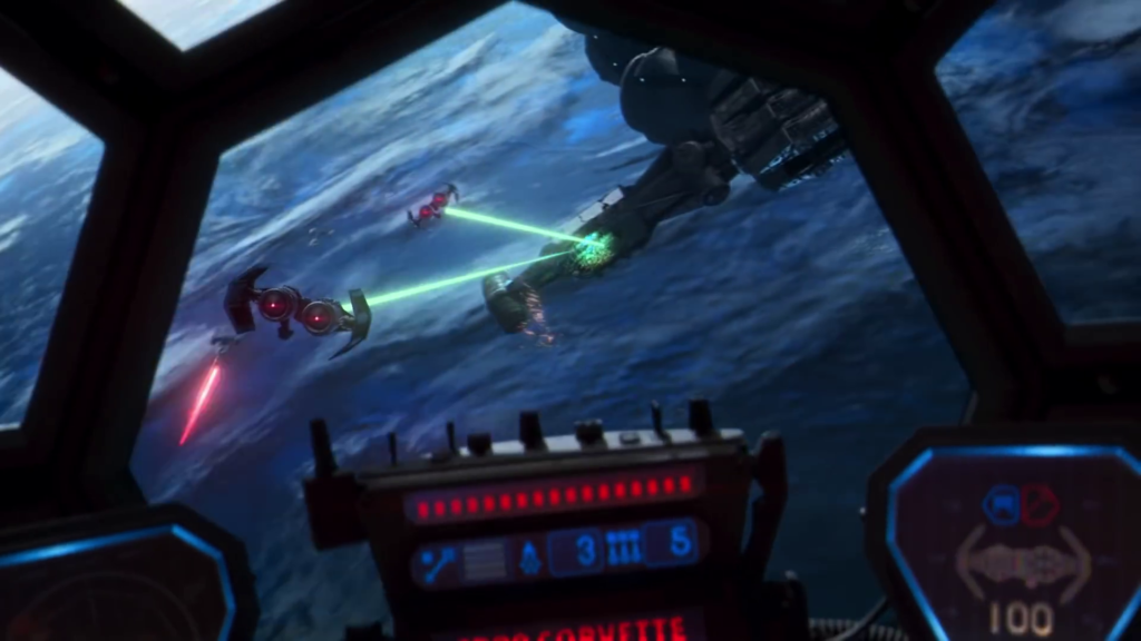 Bombardieri TIE colpiscono una corvetta Correliana