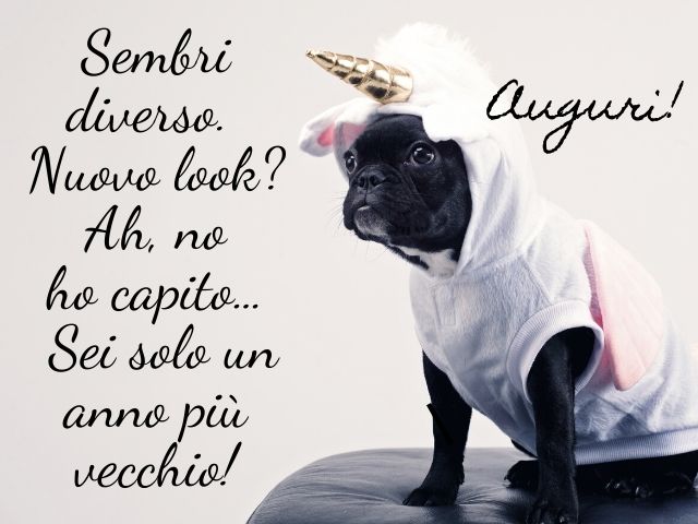 Sembri diverso. Nuovo look? Ah, no ho capito... sei solo un anno più vecchio!Auguri!