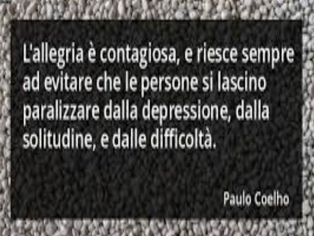 L'allegria è contagiosa, e riesce sempre a evitare che le persone si lascino paralizzare dalla depressione, dalla solitudine e dalle difficoltà.(Paulo Coelho)