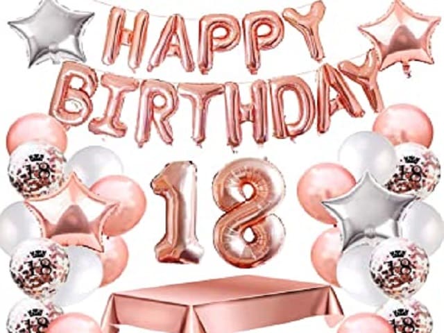 Happy birthday: 18 (Buon compleanno: 18).