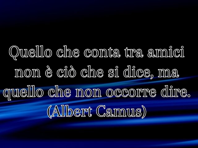 Quello che conta tra amici non è ciò che si dice, ma quello che non occorre dire. (Albert Camus)
