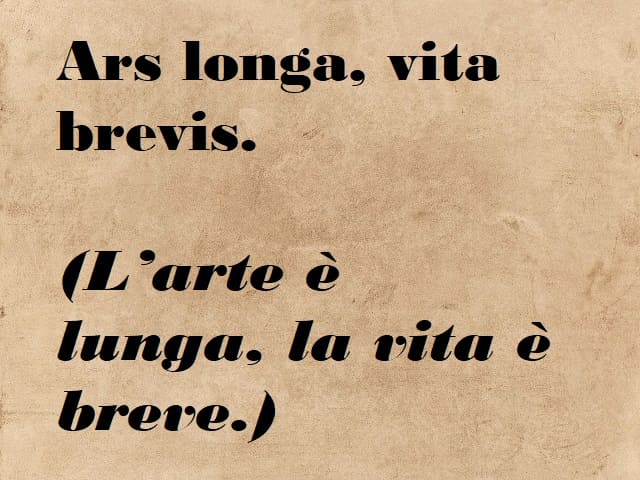 Ars longa, vita brevis. (L'arte è lunga, la vita è breve.)