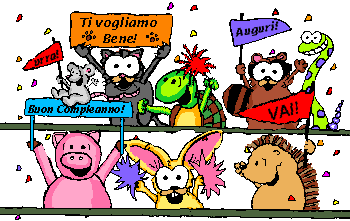 Ti vogliamo bene! Urrà! Auguri! Vai! Buon compleanno!
