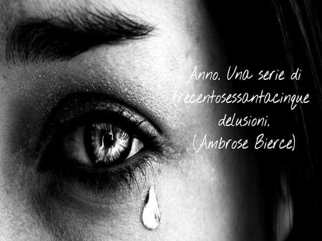 Anno. Una serie di trecentosessantacinque delusioni.(Ambrose Bierce)