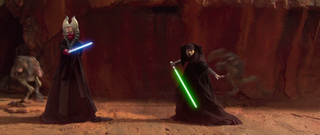 Shaak Ti e Luminara Unduli durante la battaglia di Geonosis
