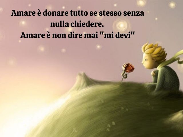 Amare è donare tutto se stesso senza nulla chiedere.Amare è non dire mai "mi devi".