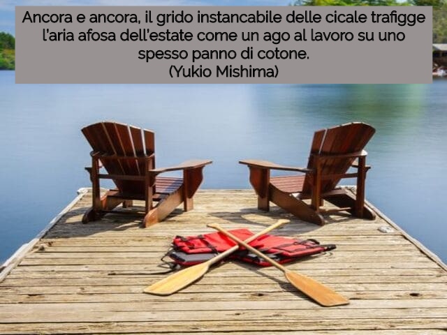 Ancora e ancora, il grido instancabile delle cicale trafigge l’aria afosa dell’estate come un ago al lavoro su uno spesso panno di cotone.(Yukio Mishima)