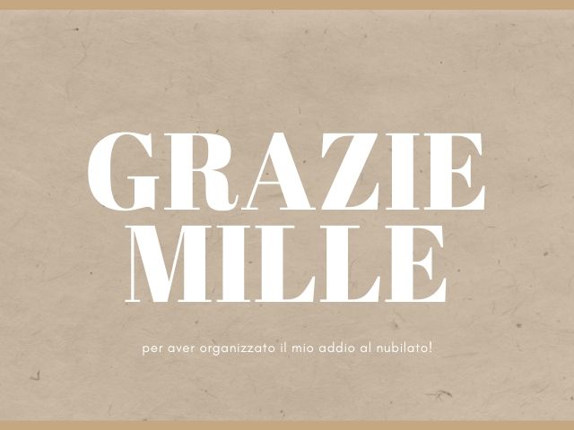 Grazie mille per aver organizzato il mio addio al nubilato