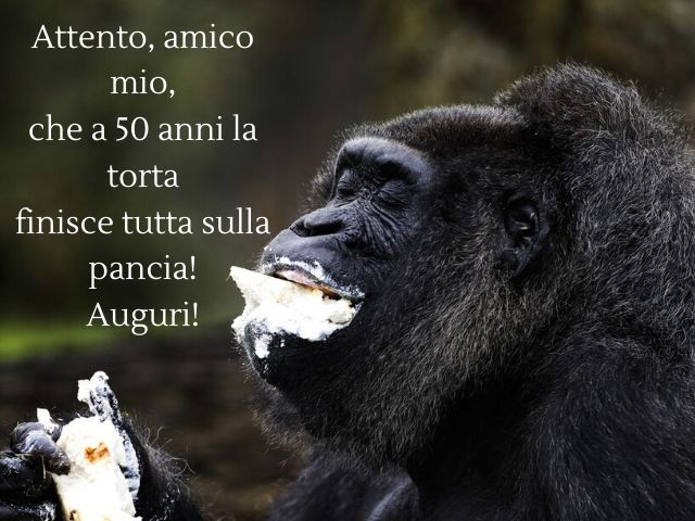 Attento, amico mio, che a 50 anni la torta finisce tutta sulla pancia!Auguri!
